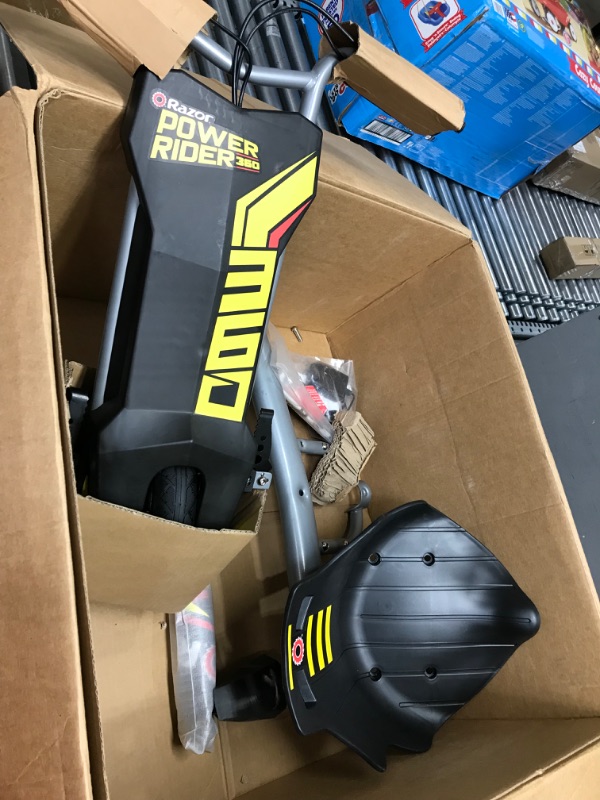 Photo 1 of *USED* MISSING DOWN TUBE* Razor PowerRider 360 for Kids Ages 8+ - Electric Tricycle, Up to 9 mph, Welded Steel Fork, 12V Powered Ride-On, For Riders up to 120 lbs