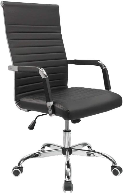 Photo 1 of 
Photo for Reference Only****Furmax Ribbed Office Desk Chair Mid-Back PU Leather Executive Conference Task Chair Adjustable Swivel Chair with Arms (Black)