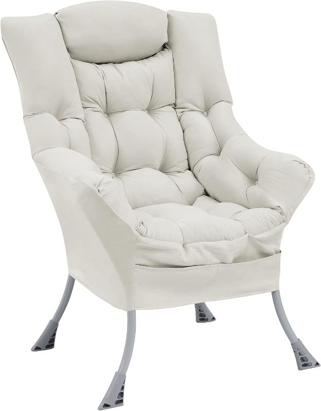 Photo 1 of 
Living and More High Back Sofa Chair, Modern Fabric Lazy Chair, Accent Contemporary Lounge Chair, Beige
Color:Beige