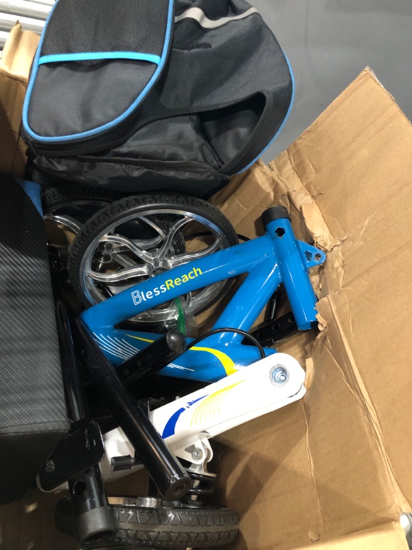 Photo 2 of **ONE WHEEL MISSING BEARINGS** BlessReach Steerable Knee Walker Deluxe Medical Scooter Blue