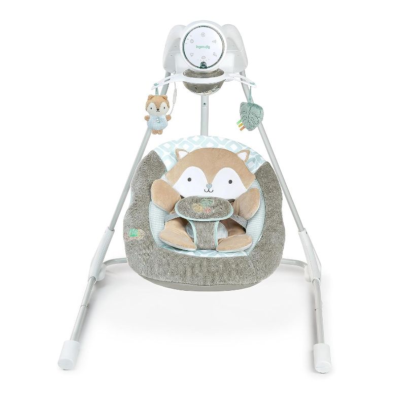 Photo 1 of 
Ingenuity InLighten 5-Speed Baby Swing - Swivel Infant Seat, 5 Point Safety Harness, Nature Sounds, Lights - Kitt Fox
Color:Kitt Fox