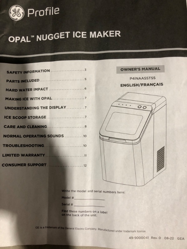 Photo 5 of * used item *
GE Profile Opal 1.0 Nugget Ice Maker| Countertop Pebble Ice Maker | Portable Ice Machine Makes up to 34 lbs. of Ice Per Day