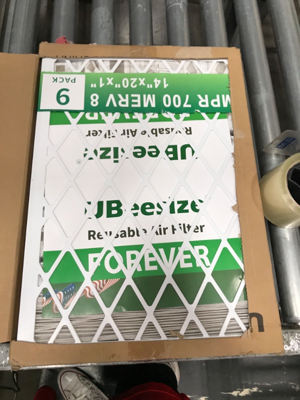 Photo 2 of UBeesize Reusable Air Filter 14x20x1(9-Pack), MERV 8 MPR 700 AC/HVAC Furnace Air Filters,Deep Pleated Air Cleaner,1x Reusable Plastic Frame+9 x Filter Replacements,Breathe Fresher Home And Office 14x20x1 1 frame + 9 Filters MERV8 Air Filter