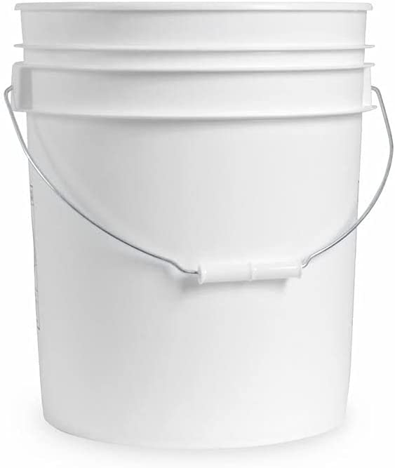 Photo 1 of 5 Gallon White Plastic Bucket Only - Durable 90 Mil All Purpose Pail - Food Grade Buckets NO LIDS Included - Contains No BPA Plastic - Recyclable - 1 Pack Buckets ONLY
