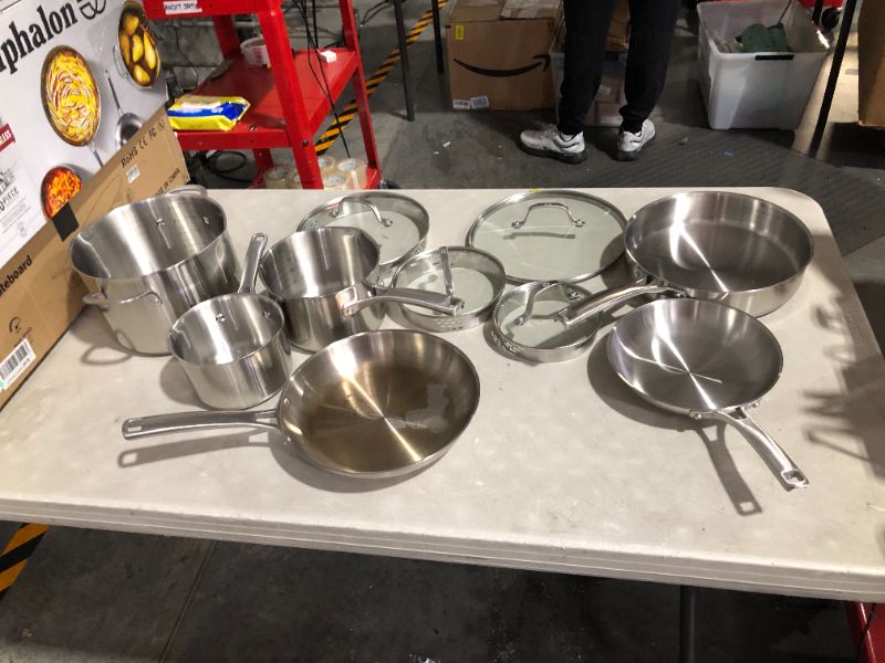 Photo 2 of ***HEAVILY USED - SEE NOTES***
Calphalon 10-Piece Pots and Pans Set, Stainless Steel