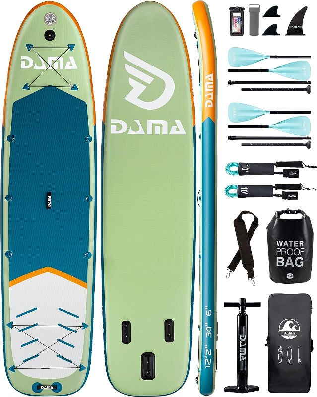 Photo 1 of * NOT EXACT** DAMA Inflatable Stand Up Paddle Boards for Adults w/Sup Board Accessories Hand Pump 4pcs Kayak Floating Paddle | Wide Stance, Bottom Fin Paddling Surf Control
