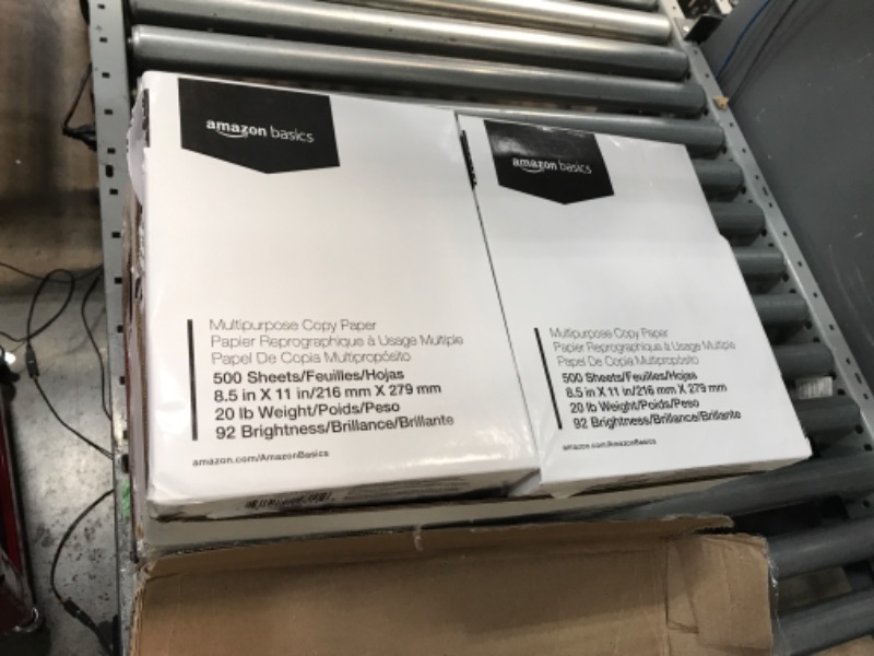 Photo 1 of Amazon Basics Multipurpose Copy Printer Paper, 8.5 x 11 Inch 20Lb Paper - 10 Ream Case (5,000 Sheets), 92 GE Bright White 10 Reams | 5000 Sheets Multipurpose (8.5x11) Paper
