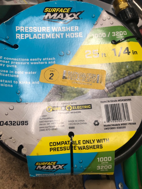 Photo 2 of Blue Hawk 1/4-in x 25-ft Rubber Pressure Washer Hose