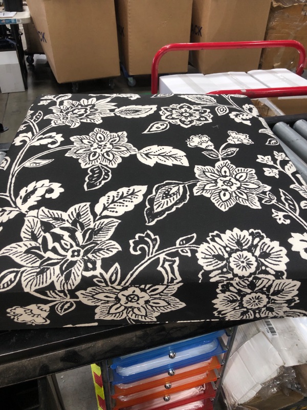 Photo 1 of  Outdoor Deep Seat Cushion Black White Flowers 