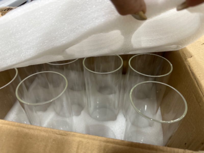 Photo 2 of 12 PACK GLASS CLEAR CYLINDER VASES TALL FLOATING CANDLE HOLDERS CENTERPIECE TABLE VASES FOR HOME WEDDING DECORATIONS FORMAL DINNERS (8 X 3.35 INCH) ***SEE NOTES***