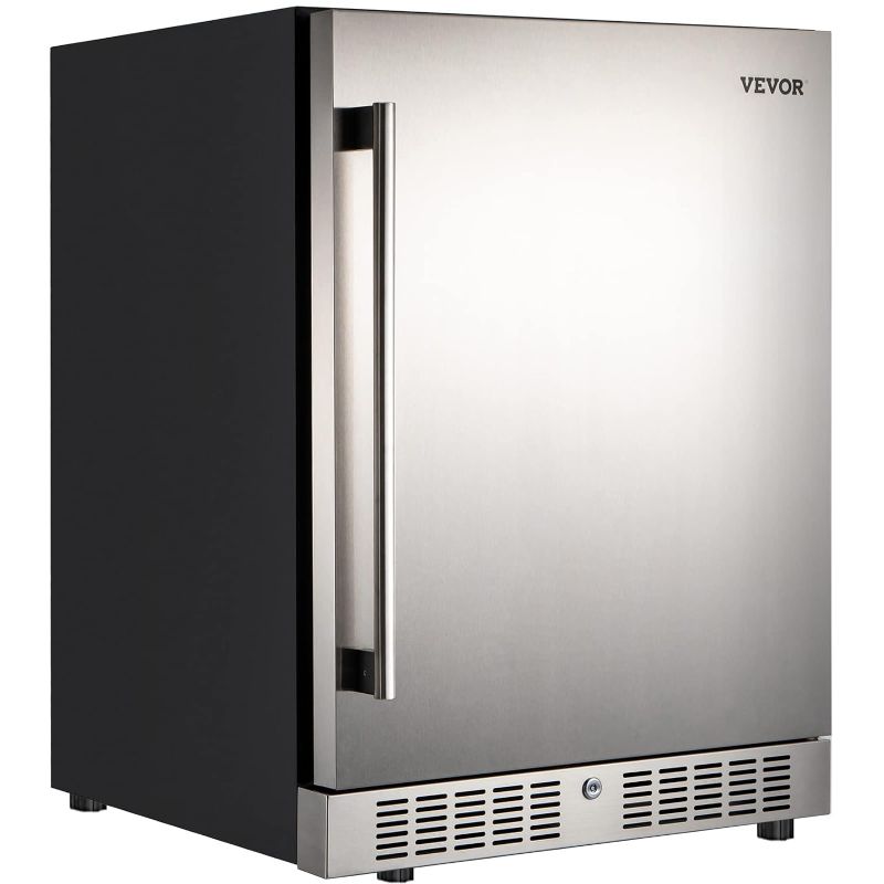 Photo 1 of 5.5 cu. ft. Outdoor Refrigerator Built-In Beverage Refrigerator with Freezer in Stainless Steel Door