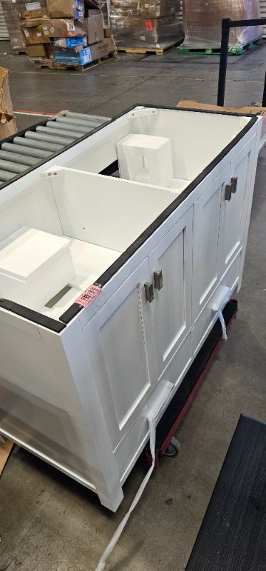 Photo 1 of allen + roth Ronald 48-in White Undermount Single Sink Bathroom Vanity with White Engineered Stone Top TRUCK/TRAILER PICK UP ONLY