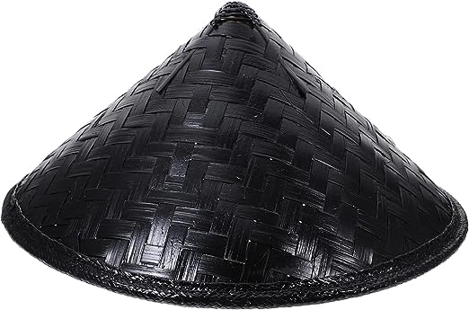 Photo 1 of Gadpiparty Handmade Japan Samurai Hat Black Hat Japan Bamboo Hat Samurai Cosplay Knight Cap Rice Hat Fish Hat for Kids Adult Cosplay Performance
