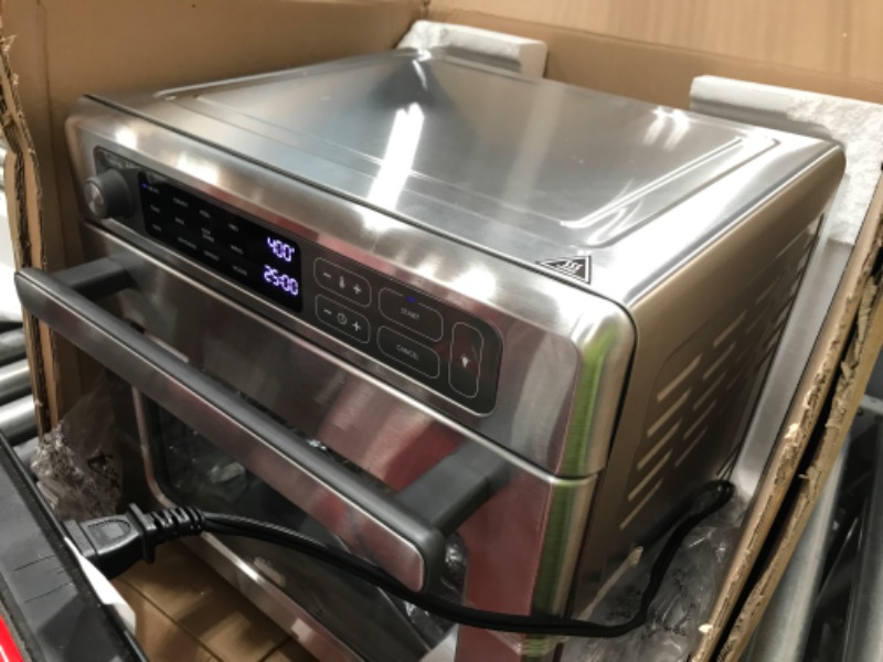 Photo 2 of Oster Digital Air Fryer Oven with RapidCrisp, Stainless Steel, 12-Function Countertop Oven with Convection