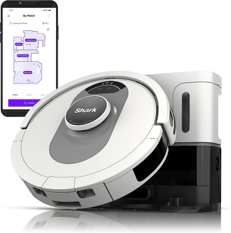 Photo 1 of Shark AI Ultra Voice Control Robot Vacuum with Matrix Clean Navigation, Home Mapping, 60-Day Capacity, Self-Empty Base for Homes with Pets (Silver/Black)
