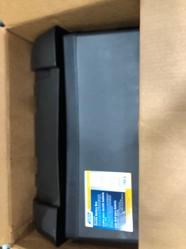 Photo 2 of Camco Heavy Duty Double Battery Box with Straps and Hardware - Group GC2 | Safely Stores RV, Automotive, and Marine Batteries | Measures Inside 21-1/2" x 7-3/8" x 11-3/16" | (55375) Frustration Free Packaging Double Battery Box