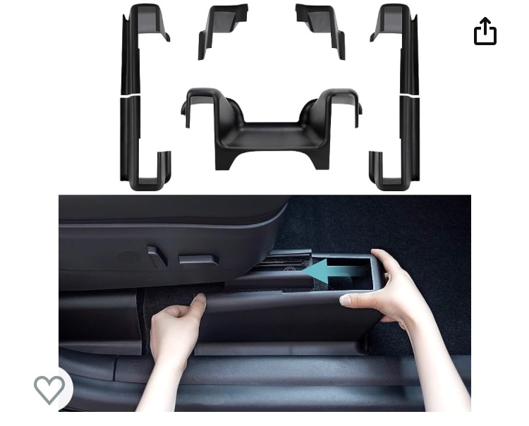 Photo 1 of HolderProf Tesla Model Y Seat Slide Rail Pad Cover Protectors Under Seat Kick Wrap Kits Front Rear Console Seat Track Scratch-Resistant Anti-Kick Case Shells for 2019-2023 Model Y Accessories (7 PCS)