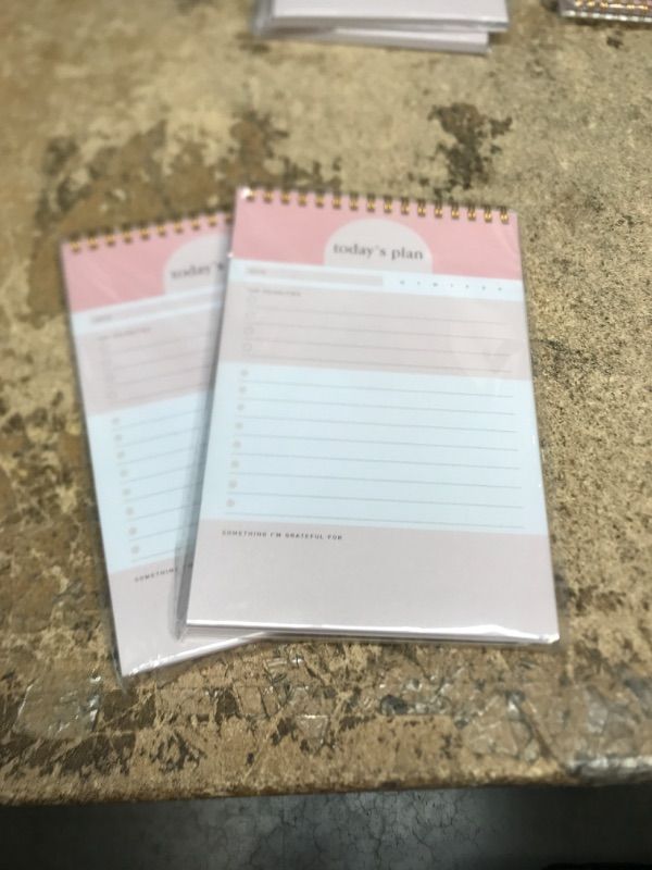 Photo 2 of Daily Planner Pad- Daily Life Planner and Gratitude Journal to Increase Productivity, 52 Sheets Premium Paper with Strong Twin-Wire Binding, Keep Your Day Focused. 5.5" x 8.5" Nude-Pink