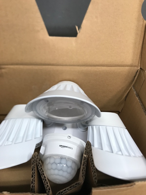 Photo 1 of Amazon Basics 60W Waterproof LED Outdoor Motion Sensor Security Light with 3 Adjustable Heads , Up to 240 Detection Angle, 6000 Lumen, ETL Certified