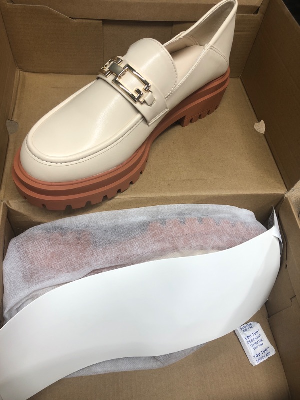 Photo 1 of Loafers for Women with Chain Slip On Round Toe Chunky Loafer Shoes Penny Casual Shoes SIZE  8 1/2
