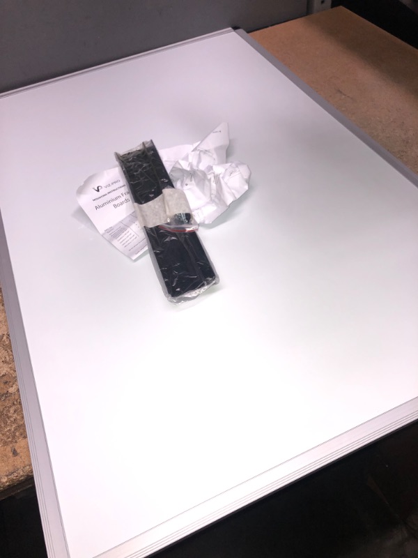 Photo 1 of *DENTED** VIZ-PRO Magnetic Dry Erase Board, 36 X 24 Inches, Silver Aluminium Frame
