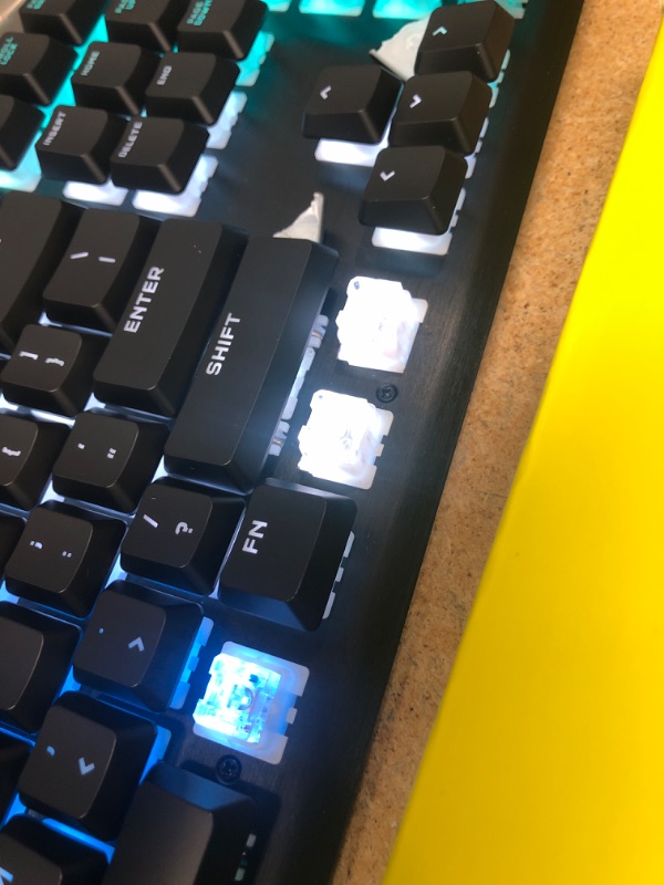 Photo 3 of **Damaged** Corsair Wired K60 RGB Pro Mechanical Gaming Keyboard - CHERRY Mechanical Keyswitches - Durable AluminumFrame - Customizable Per-Key RGB Backlighting, Black K60 RGB Pro CHERRY VIOLA