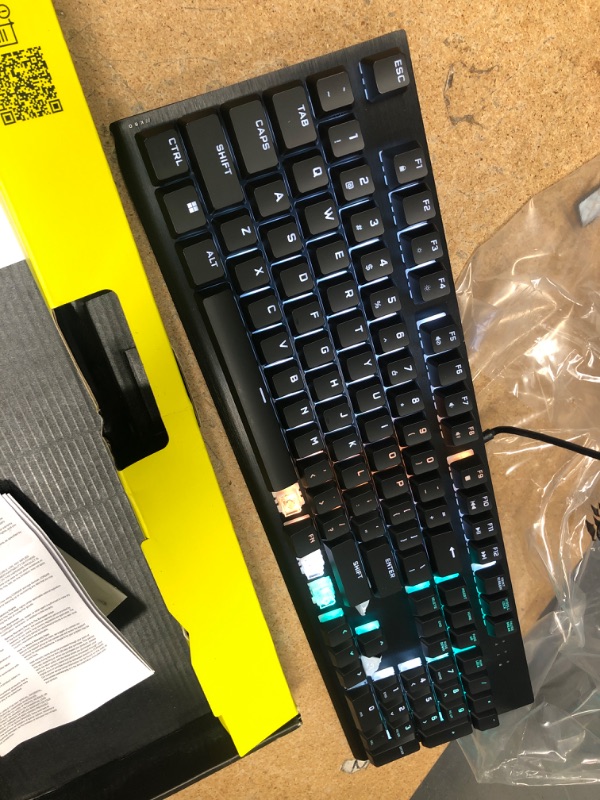 Photo 2 of **Damaged** Corsair Wired K60 RGB Pro Mechanical Gaming Keyboard - CHERRY Mechanical Keyswitches - Durable AluminumFrame - Customizable Per-Key RGB Backlighting, Black K60 RGB Pro CHERRY VIOLA