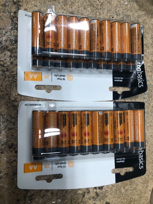 Photo 2 of **SET OF 2 CASES** Amazon Basics 20 Pack AA Alkaline Batteries - Blister Packaging 20 Count (Pack of 1)