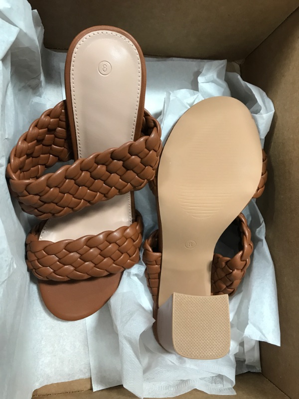 Photo 2 of CUSHIONAIRE Women's Nan two band braided low block heel slide sandal +Memory Foam and Wide Widths Available
