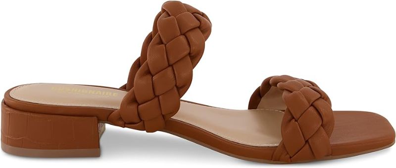 Photo 1 of CUSHIONAIRE Women's Nan two band braided low block heel slide sandal +Memory Foam and Wide Widths Available
