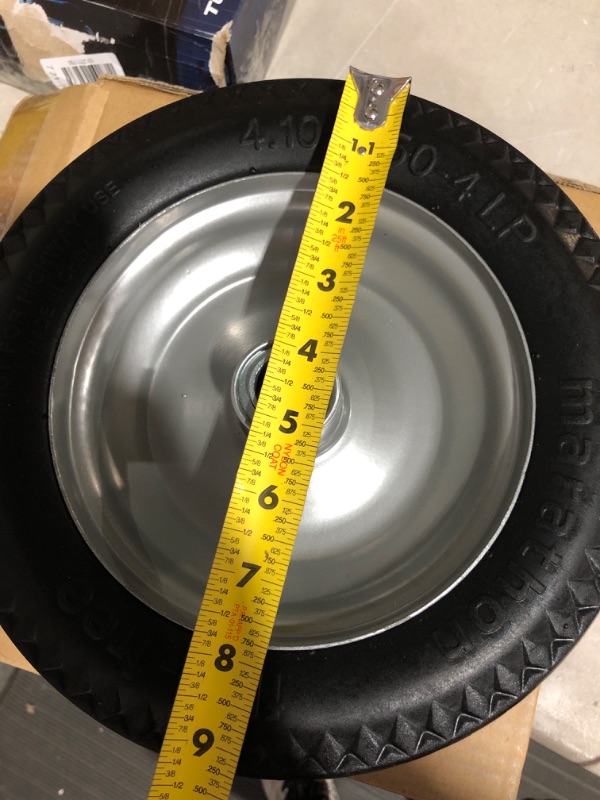 Photo 2 of Marathon 4.10/3.50-4" Flat Free, All Purpose Utility Tire on Wheel, 3.5" Centered Hub, 3/4" Bearings