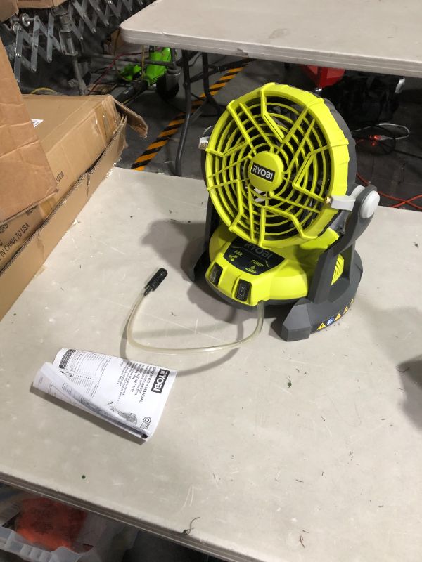 Photo 2 of ***NO BATTERY - UNABLE TO TEST***
RYOBI 18-Volt ONE 2-Speed Bucket Top Misting Fan (Tool Only)