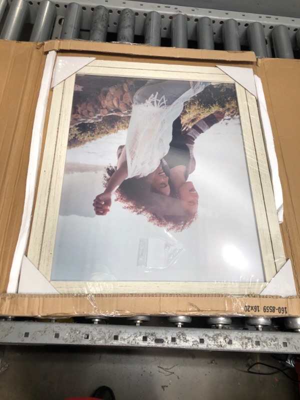 Photo 2 of Americanflat 16x20 Picture Frame in Aspen White - Rustic Picture Frame with Textured Engineered Wood and Plexiglass - Horizontal and Vertical Formats For Wall Aspen White 16x20