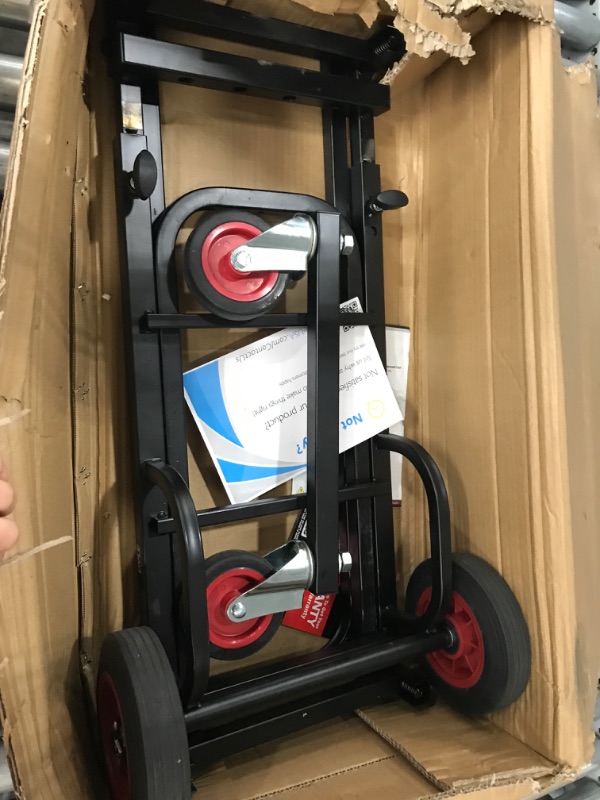 Photo 2 of Compact Folding Adjustable Equipment Cart - Heavy Duty 8-in-1 Convertible Cart Hand Truck/Dolly/Platform Cart with R-Trac Wheels - Expandable Up to 25.24" to 40.24" - Pyle PKEQ38 25.24'' x 14.25''