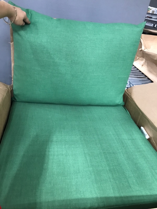 Photo 1 of 2pk green patio cushions 