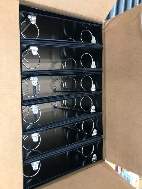 Photo 1 of Amazon Basics 2 Inch, 3 Ring Binder, Round Ring, Customizable View Binder, Black, 12-Pack Black 12-Pack 2"