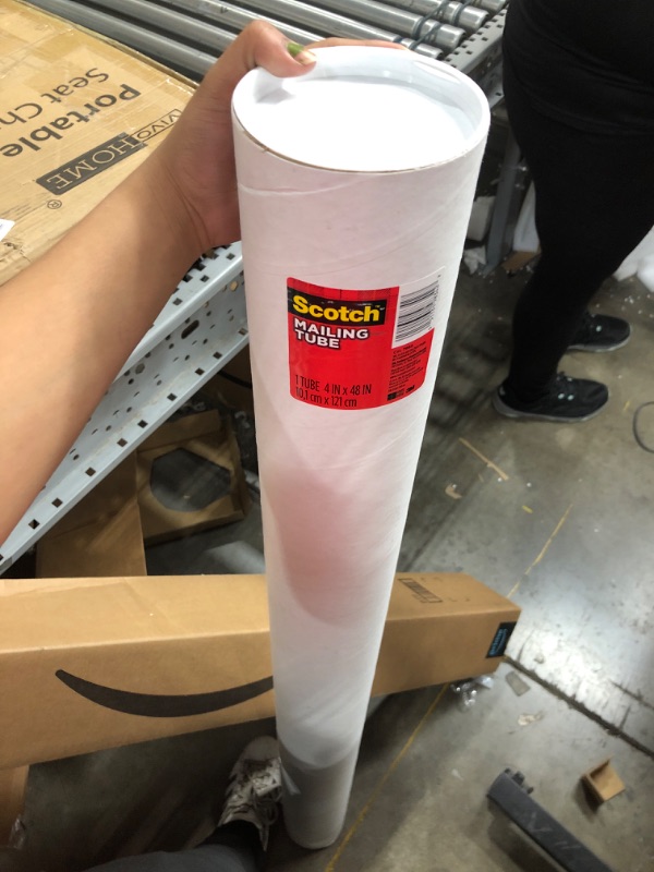 Photo 2 of Scotch Mailing Tube, 1 Tube, 4 in x 48 in, Perfect Protection for Mailing and Storing Rolled Items, White (7982) 4 x 48 Inches