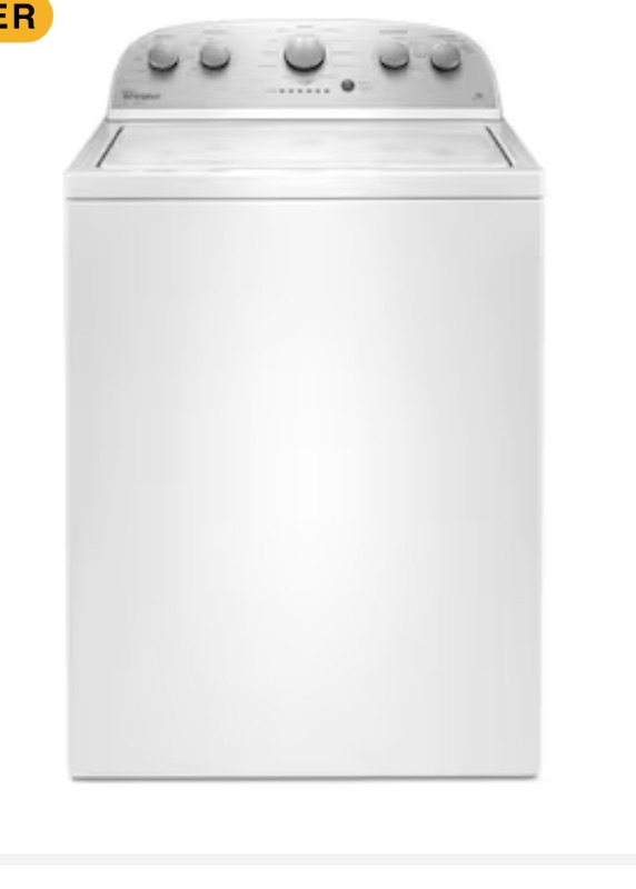 Photo 1 of Whirlpool 3.5-cu ft High Efficiency Agitator Top-Load Washer (White)