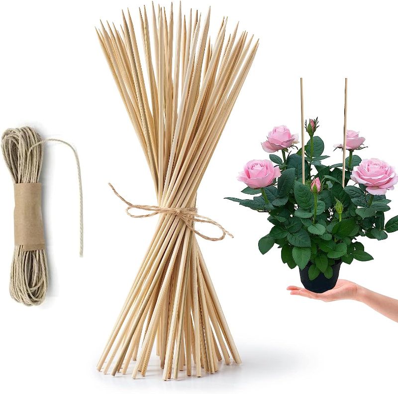 Photo 1 of 
HOPELF 50 Pack 16" Bamboo Plant Stakes for Wood Garden Sticks?Wooden Indoor Gardening Floral Plant Support ?Potted Plants?Crafts