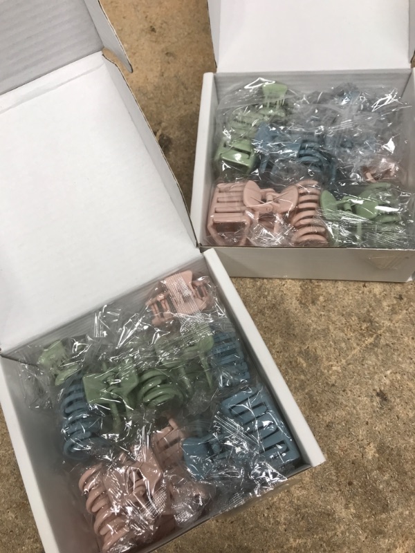 Photo 1 of **TWO PACK** Small Claw Hair Clips for Women Girls 12PCS, Square Small Hair Clips for Thin/Medium Thick Hair, 1.6" Mini Claw Clips Matte Hair Jaw Clips Non-slip Claw Hair Clips, Strong Hold Jaw Clips for Thin Hair (Light Color)