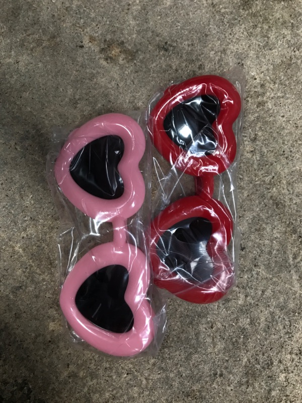 Photo 1 of **THREE PACK** RTBOFY Inflated Sunglasses Heart Shaped Sunglasses for Women, Trendy Vintage Glasses Fashion Sunglasses for Party Favor Pink+red