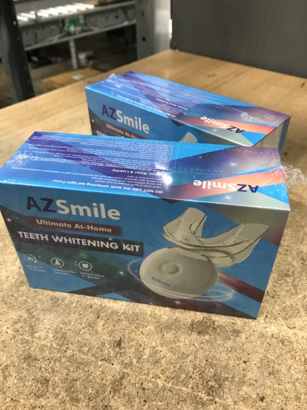 Photo 2 of **TWO PACK** AZ Smile Teeth Whitening Kit Fast 10 Minutes Tooth Whitening, Professional Ultimate whitening Kits with Non-Sensitive Teeth Whitening Gel and Dental Tray & Teeth Whitener Shade Guide for Stain Removal