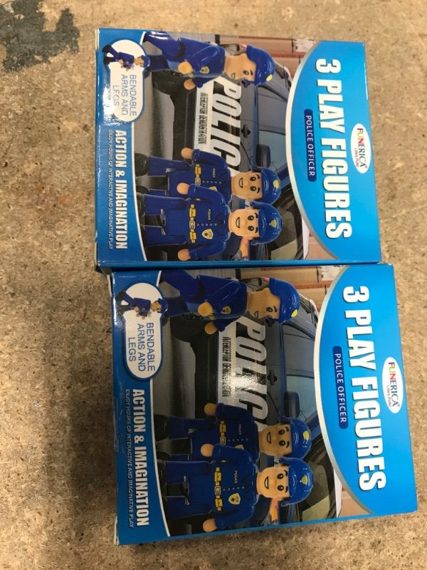 Photo 2 of ** TWO PACK** Police Toy Action Figures Playset - 3 Figurines Police Officers Cops - Policeman Dolls for Pretend Play - Family Figurines Community Helpers Little Dollhouse People for Boys & Girls Toddlers and Kids