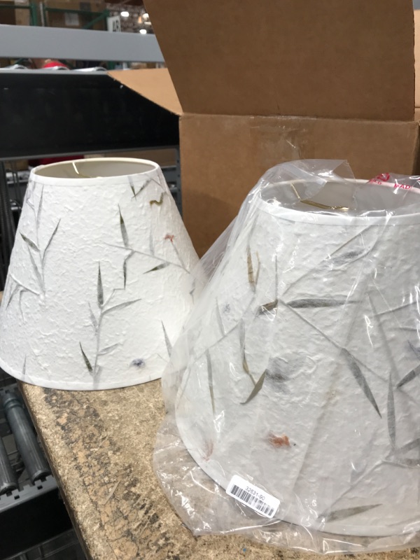 Photo 2 of **TWO** Aspen Creative 32631A, Transitional Hardback Empire Shaped Spider Construction Lamp Shade in Off White, 12" wide (6" x 12" x 9")