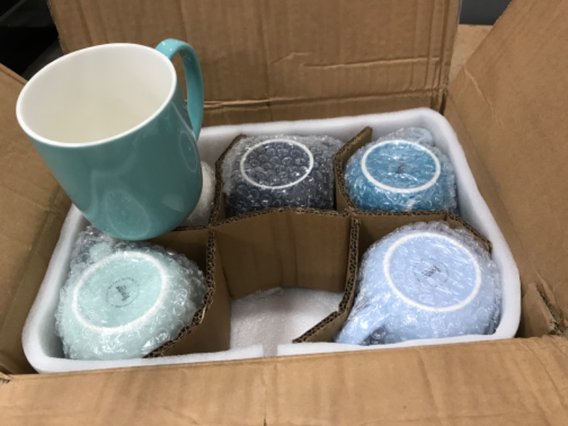 Photo 1 of 6 coffee mugs blue assorted 