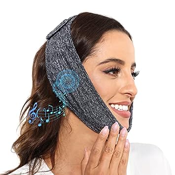 Photo 1 of 2 PK- Sleepbeauty Double Chin Reduce Band & Sleep Headphones 2in1, Reusable V Line Mask Facial Slimming Chin Strap with Thin Stereo Speakers Chin Up Mask Face Lifting Belt Slimming Face Headphone Band
