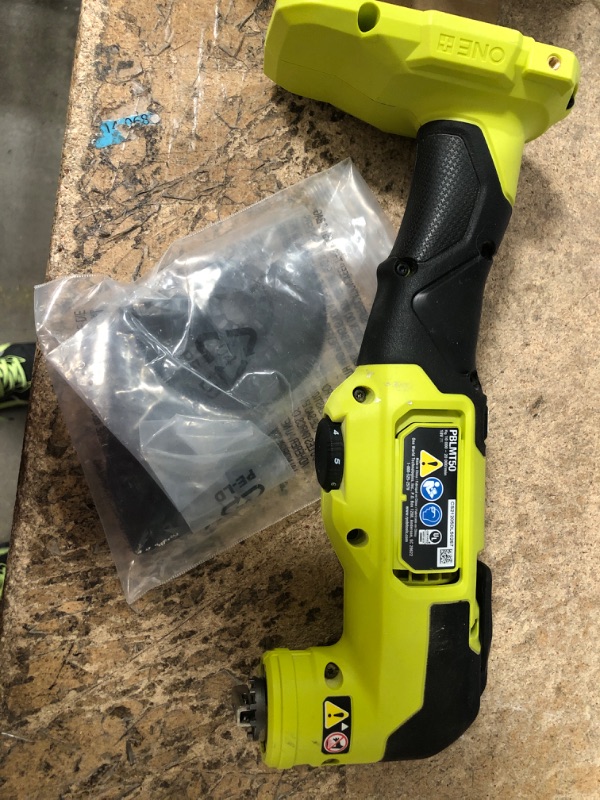 Photo 2 of [DOES NOT COME WITH BATTERY] **PARTS ONLY, NON-FUNCTIONAL** 
RYOBI PBLMT50B ONE+ HP 18-Volt Brushless Cordless Multi-Tool (Tool Only)