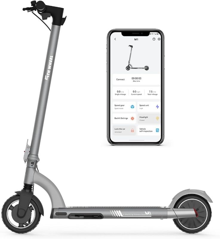 Photo 1 of 5TH WHEEL M1 Electric Scooter - 13.7 Miles Range & 15.5 MPH, 500W Peak Motor, 8" Inner-Support Tires, Triple Braking System, Foldable Electric Scooter for Adults and Teens, iF Design Award Winner
