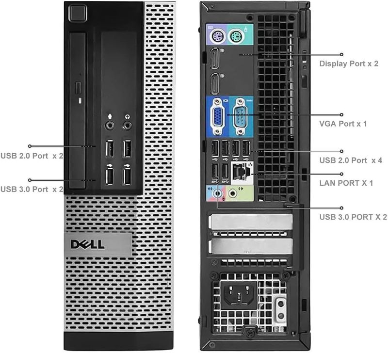 Photo 1 of Dell OptiPlex 9020 Refurbished Desktop Computer i7-4790 Small Form Factor PC, 16GB Ram 500 gb SSD