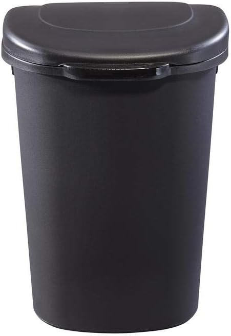 Photo 1 of Rubbermaid Commercial Products Touch Top Trash Can/Wastebasket with Lid, 13-Gallon, Small Black Garbage Bin for Home/Kitchen/Bathroom/Bedroom/Office